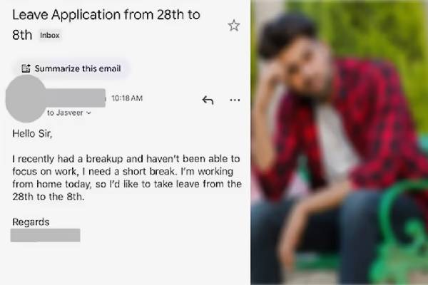 பிரேக்-அப் ஆகிருச்சு; லீவு கேட்ட Gen Z ஊழியர் - ஓனரின் அசத்தல் பதில்! | Gen Z Employee Leave Request After Breakup Viral பிரேக்-அப் ஆகிருச்சு; லீவு கேட்ட Gen Z ஊழியர் - ஓனரின் அசத்தல் பதில்! | Gen Z Employee Leave Request After Breakup Viral