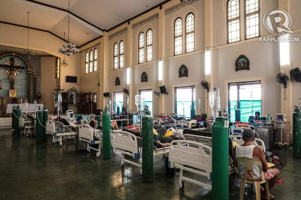 கொரோனா தொற்றாளர்களால் நிரம்பி வழியும் தேவாலயம் | Church Turn Corona Treatment Hospital Philippines