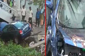 கொழும்பு லேக் ஹவுஸ் கட்டிடத்தில் மோதி கார் விபத்து