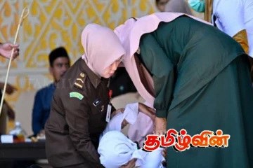 இந்தோனேஷியாவில் பொதுமக்கள் முன் 140 பிரம்படிகள் பெற்ற தம்பதி