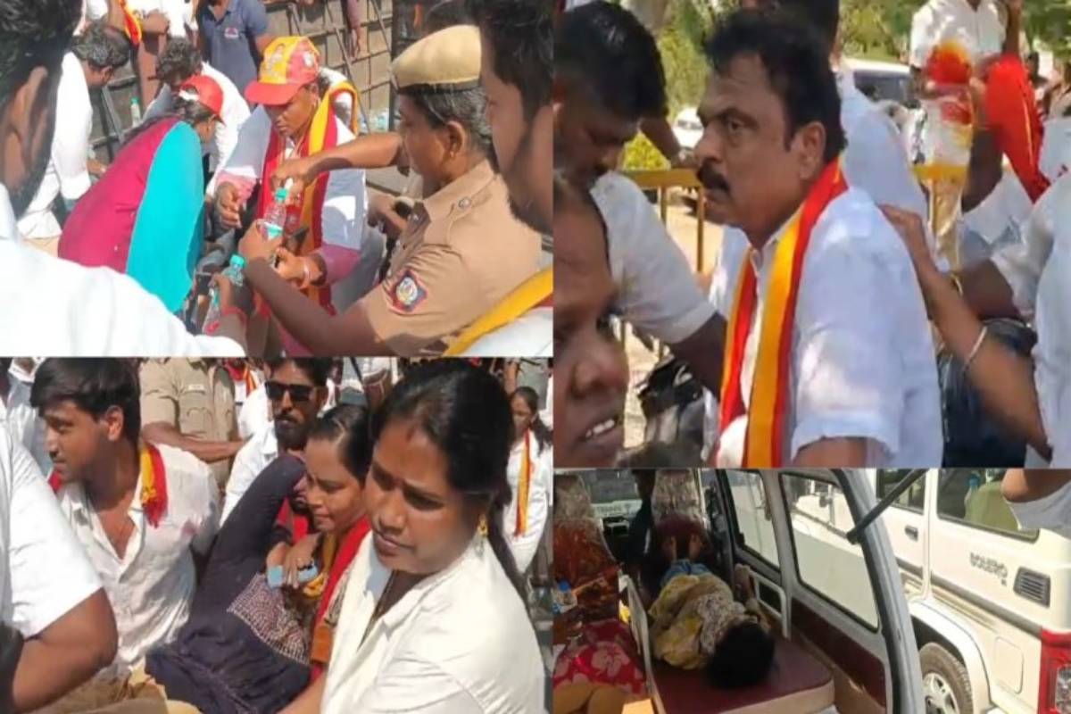 திருப்பூர் விஜய் பிரச்சார கூட்டத்தில் அடுத்தடுத்து மயங்கி விழுந்த 7 பெண்கள் | Tiruppur Candidate Faints During Tvk Campaign திருப்பூர் விஜய் பிரச்சார கூட்டத்தில் அடுத்தடுத்து மயங்கி விழுந்த 7 பெண்கள் | Tiruppur Candidate Faints During Tvk Campaign