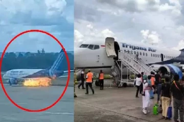 திடீரென தீப்பிடித்த விமான என்ஜின் ; அலறியடித்து வெளியேறிய பயணிகள்