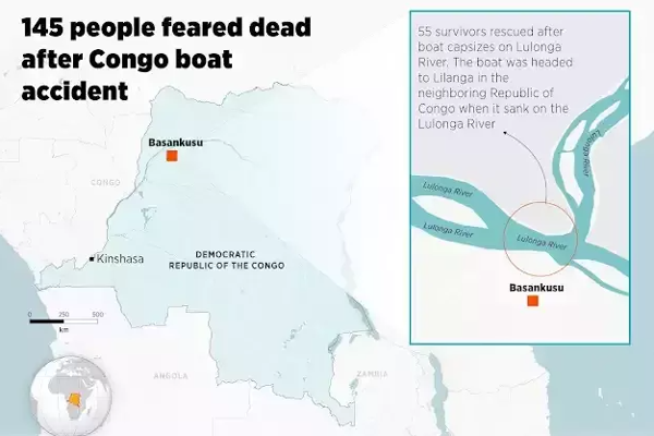 Passenger boat in accident - 145 people killed  Boat Overturned In An Accident 145 People Died