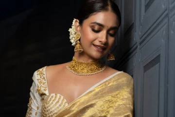 கீர்த்தி சுரேஷ் சேலையில் ஓணம் ஸ்பெஷல் போட்டோஷூட்