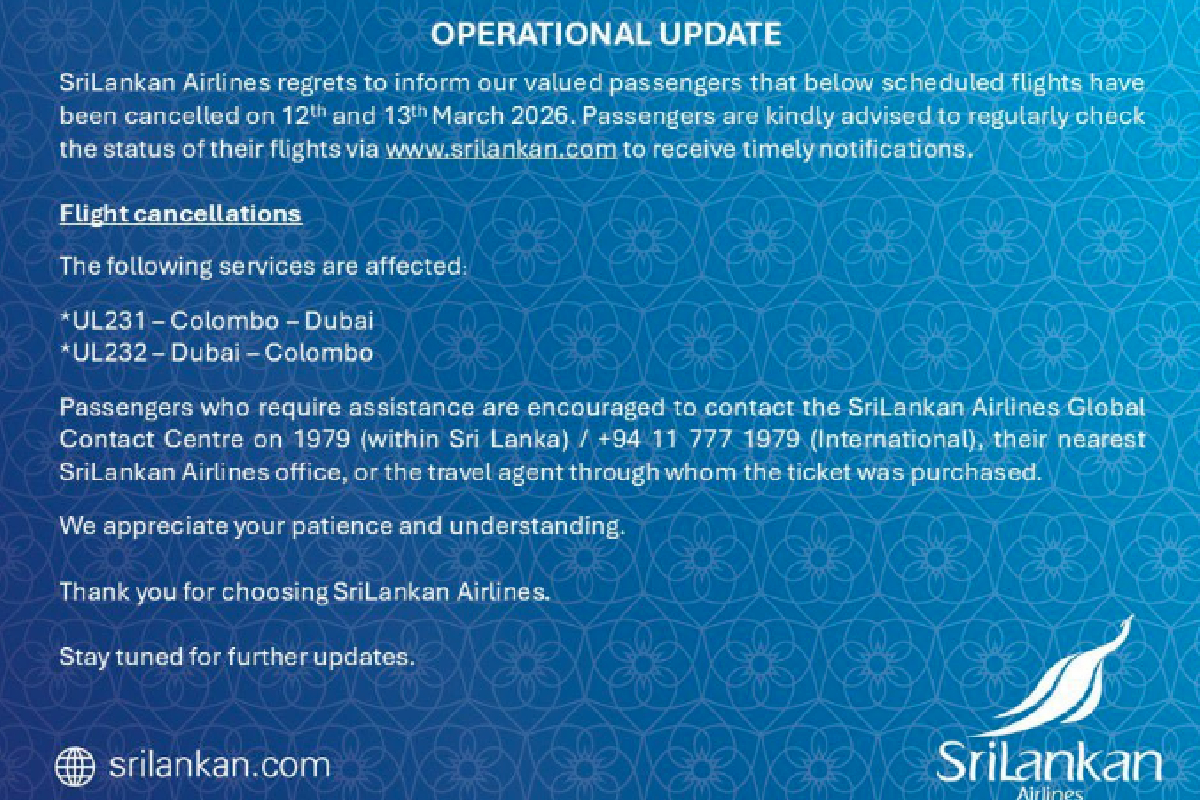 ஸ்ரீலங்கன் ஏர்லைன்ஸ் வெளியிட்ட புதிய அறிவிப்பு | Srilankan Airlines Flights Middle East Countries
