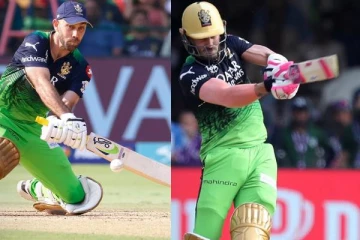 ராஜஸ்தான் பந்துவீச்சை துவம்சம் செய்த மேக்ஸ்வெல், டு பிளெஸ்ஸிஸ் கூட்டணி! இமாலய இலக்கு நிர்ணயித்த RCB அணி