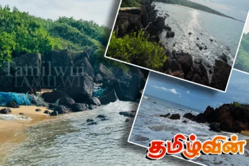 அலை பட்டுத்தெறித்ததும் நிறம் மாறும் பாறைகள்! முல்லைத்தீவின் அரிய காட்சிகள்..