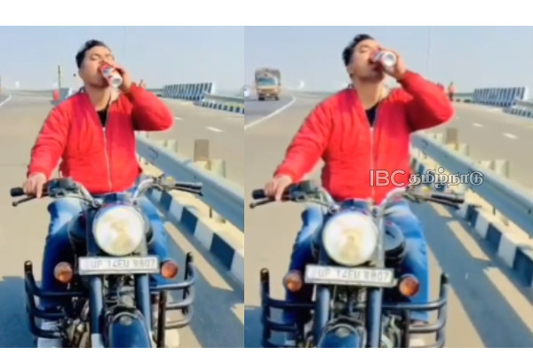 uttar-pradesh-man-riding-bike-drinking-ghaziabad