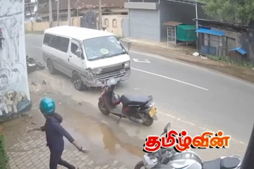 யாழில் மோட்டார் சைக்கிளை மோதித் தள்ளிய ஹையேஸ் ரக வாகனம்
