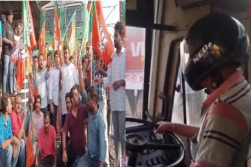 மேற்குவங்கத்தில் பாஜக பந்த் - ஹெல்மெட் அணிந்து பேருந்து ஓட்டும் ஓட்டுநர்கள்