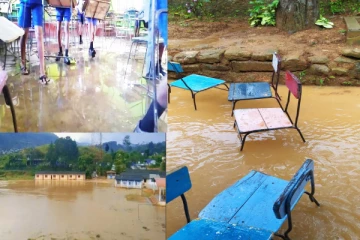 சட்டவிரோத கட்டிடத்தின் விளைவு - பாடசாலைக்குள் உட்புகுந்த வெள்ளம்..!
