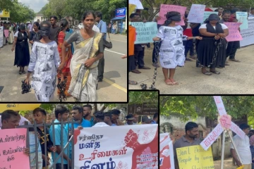 மனித உரிமைகள் தினத்தில் யாழில் காட்சிப்படுத்தப்பட்ட வடக்கின் மனித உரிமை மீறல்கள்(Photos)