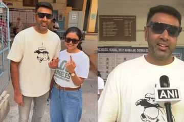 மனைவியுடன் வாக்களித்தார் கிரிக்கெட் வீரர் அஸ்வின்