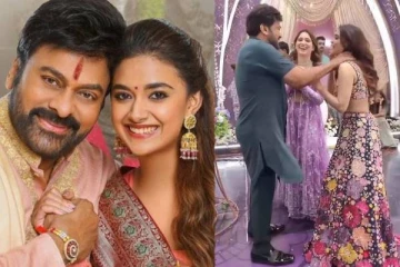 நடிகை கீர்த்தி சுரேஷ் கழுத்தை நெரித்து விளையாடும் சிரஞ்சீவி- வெளிவந்த கியூட் வீடியோ