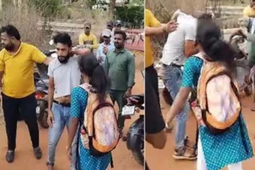 சில்மிஷம் செய்தவரை செருப்பால் அடித்த மாணவி! வைரல் காணொளி