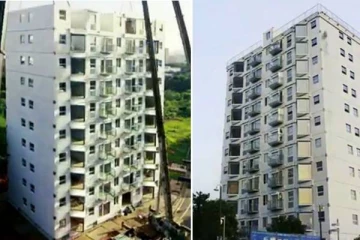 சீனாவில் 28 மணிநேரத்தில் கட்டி முடிக்கப்பட்ட 10 மாடிகட்டிடம்!