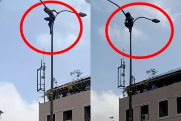 கொழும்பில் மின் கம்ப உச்சிக்கு ஏறிய இளைஞனால் பரபரப்பு!