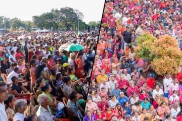 சஜித் - அநுரவின் கூட்டத்திற்கு பேருந்துகளில் அழைத்துவரப்பட்ட பெருந்தொகை மக்கள்