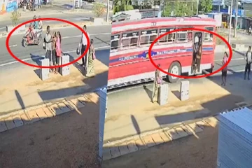 அரச பேருந்திலிருந்து தவறி விழுந்த பெண் : வெளியாகிய அதிர்ச்சி காணொளி