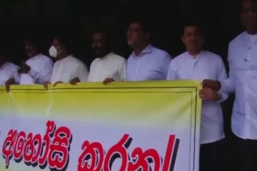 හදිසියේම සමගි ජන බලවේගයේ මන්ත්‍රීවරුන් පිරිසක් පාරට බසී.. (VIDEO)
