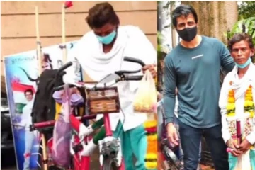 1,200 கி.மீ சைக்கிளில் பயணித்து  நடிகர் சோனு சூட்டை காண வந்த ரசிகர்