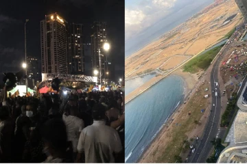 ගාලු මුවදොර අරගලයට දහවල් අඩුවු පිරිස මෙන් දෙගුණයක් රාත්‍රියේදි එන්නේ ඇයි...(PHOTO)