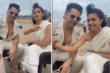 ஹிந்தி நடிகருக்கு தழிழ் கற்றுக்கொடுக்கும் கீர்த்தி சுரேஷ்... வைரலாகும் காணொளி