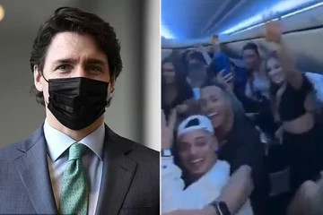 விதிகளை மீறி விமானத்தில் நடத்த கொண்டாட்டம்! கடும் கோபத்தில் கனடா பிரதமர்