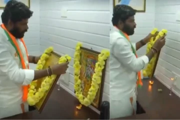 பாஜக அலுவலகத்தில் முகப்பில் இருந்த ராமர் படம்...தூரமாக எடுத்து வைத்த அண்ணாமலை..!