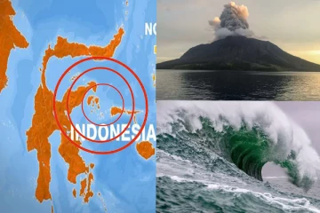இந்தோனேசியாவில் மீண்டும் வெடித்து சிதறிய எரிமலை : விடுக்கப்பட்டுள்ள சுனாமி எச்சரிக்கை