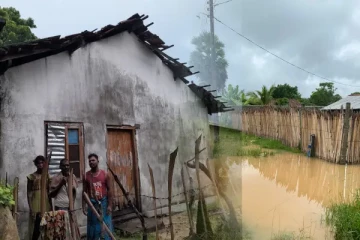 திருகோணமலையில் காற்றுடன் கூடிய மழை: வீடுகள் பகுதியளவில் சேதம்