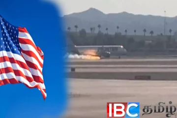 தரையிறங்கும்போது விமானத்தில் பற்றிய தீயால் பரபரப்பு