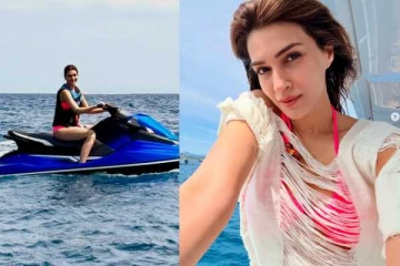 35வது பர்த்டே பார்ட்டி!! பிகினியில் நடுக்கடலில் ஜாலி பண்ணும் நடிகை கிருத்தி சனோன்..