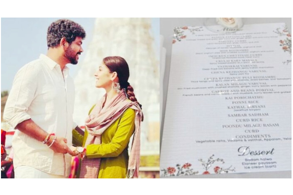 பலாப்பழ பிரியாணி முதல் இளநீர் பாயாசம் வரை.... - வைரலாகும் விக்கி - நயனின் திருமண விருந்து மெனு லிஸ்ட் - தமிழ்நாடு