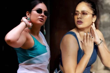 கிழிந்த பேண்ட்டில் கிளாமர் லுக்கில் போஸ்!! நடிகை நந்திதா வெளியிட்ட வீடியோ..