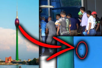 தாமரை கோபுரத்தில் இருந்து தவறி விழுந்த வெளிநாட்டவர்