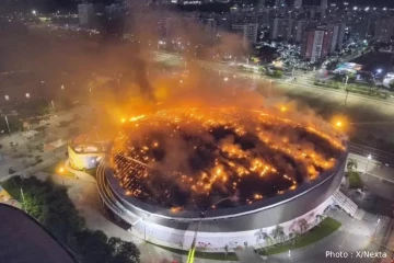 ஒலிம்பிக் மைதானத்தில் தீ விபத்து: திரண்ட 20 தீயணைப்பு வாகனங்கள் மற்றும் 80 தீயணைப்பு வீரர்கள்