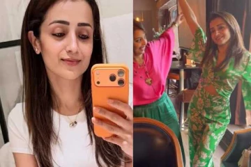 பாரில் பார்ட்டி!! நடிகை திரிஷா யார் கூட வைப் பண்ணிருக்காங்க பாருங்க..