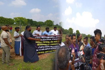 துயிலும் இல்லத்தில் மர நடுகைக்கு எதிராக பாரிய ஆர்ப்பாட்டம் - உடைத்தெறியப்பட்ட பெயர் பலகை