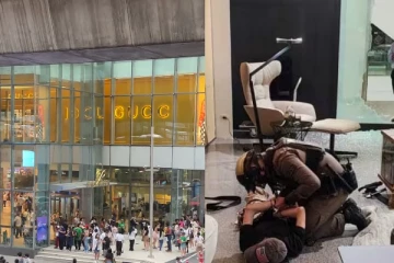 வணிக வளாகத்தில் துப்பாக்கிச்சூடு ; மூவர் பலி...தெறித்து ஓடிய மக்கள்