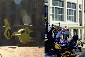 சாலையில் நடந்து சென்றவர்கள் மீது சரமாரி கத்திக்குத்து; களமிறங்கிய ஹெலிகாப்டர்