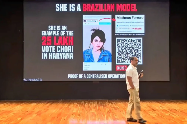 என்ன மாதிரியான உலகத்தில் வாழ்கிறோம்? ஹரியானா வாக்காளர் பட்டியலில் இருந்த பிரேசில் மாடல் அதிர்ச்சி | Brazil Model Shock Her Photo In Haryana Electoral என்ன மாதிரியான உலகத்தில் வாழ்கிறோம்? ஹரியானா வாக்காளர் பட்டியலில் இருந்த பிரேசில் மாடல் அதிர்ச்சி | Brazil Model Shock Her Photo In Haryana Electoral