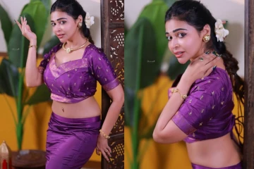 Purple நிற கிளாமர் உடையில் நடிகை தர்ஷா குப்தா எடுத்த போட்டோ ஷுட்