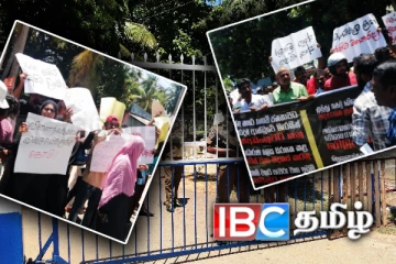 சீனக்குடா காவல்துறையினருக்கு எதிராக திரண்ட முத்துநகர் விவசாயிகள்