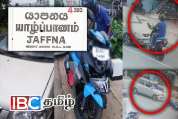 யாழ் தாவடியில் மோட்டார் சைக்கிளும் காரும் மோதி விபத்து