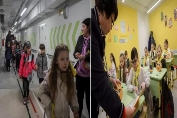 போரால் பாதிக்கப்பட்ட கல்வி; பூமிக்கு அடியில் பதுங்கு குழி பள்ளி - மாணவர்கள் உற்சாகம்!