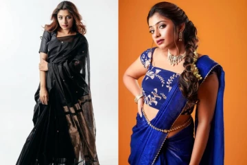 நீலம் மற்றும் கருப்பு நிற புடவைகளில் நடிகை அர்ச்சனா எடுத்த லேட்டஸ்ட் போட்டோ ஷுட்