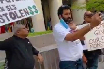 IMF එක ඉස්සරහා විදේශීය ශ්‍රී ලාංකිකයන් එකතුවෙලා කරපු වැඩේ.. (VIDEO)