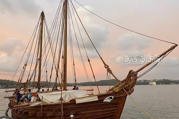 ஓமன் துறைமுகத்தை சென்றடைந்த கைகளால் தைக்கப்பட்ட மரக்கப்பல் | Hand Stitched Wooden Ship Arrives At Oman Port