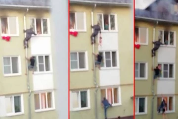 தீ விபத்தில் சிக்கிய குழந்தைகளை குழாய் வழியே சென்று மீட்ட துணிச்சல்காரர்கள்!